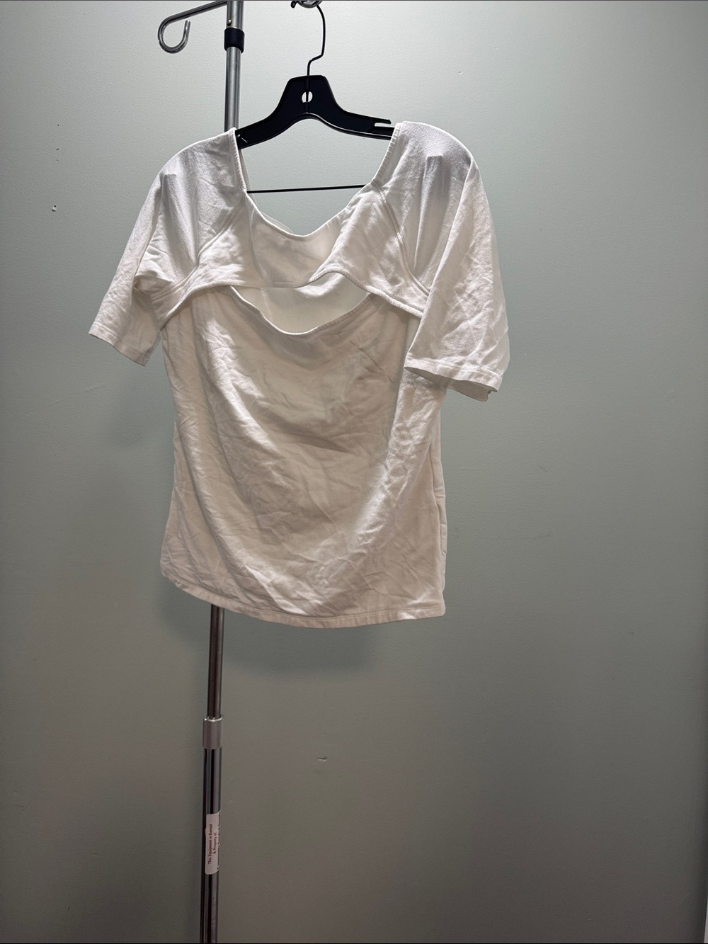 Banana Republic White Short-Sleeve Layered Front Top